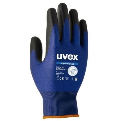 Gants de manutention Uvex taille 7, Résistance à l'abrasion, Bleu, gris ( Prix pour 1 paire )