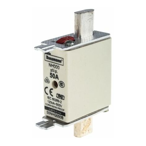 Fusible BS88 à pattes centrées 50A Eaton NH000 500V c.a., gG - gL ( Prix pour 1 )