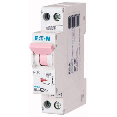 Eaton – Disjoncteur unipolaire 1P+N 2A – Courbe de déclenchement type C – Montage rail DIN – Pour installations électriques professionnelles