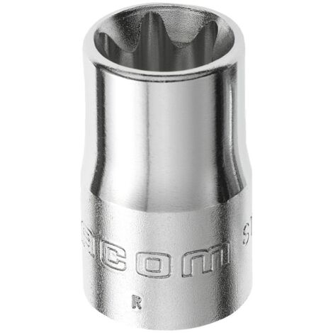 Facom – Douille Torx 10.95 mm – Entraînement 1/2' carré – Longueur 37 mm – Finition chromée pour durabilité – Compatible vis mâles Torx®