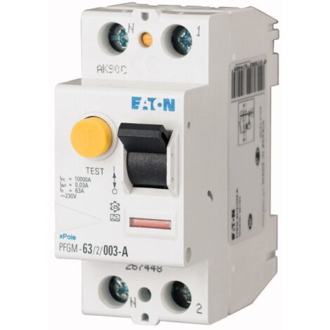 Interrupteur différentiel Eaton Eaton Moeller, 2 Pôles, 63A, 300mA, Type A ( Prix pour 1 )