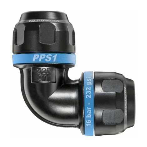 Prevost – Raccord coudé en aluminium 90° – Diamètre 25mm – Pression max 16 bar – Pour réseaux d'air comprimé – Compatible huiles compresseurs