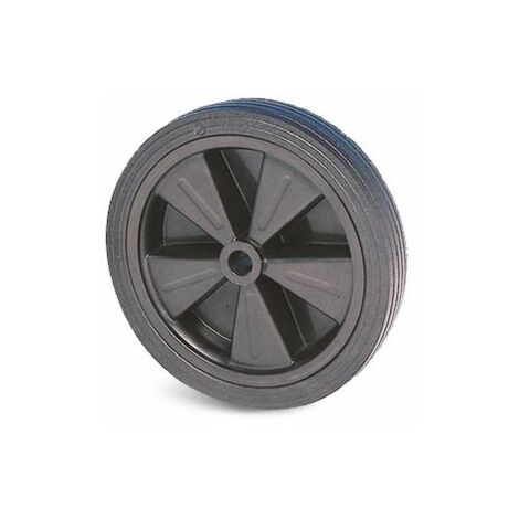 Roue pleine pour chariot Ø 300mm – Largeur 55mm – Alésage lisse 20mm – Charge max 120kg – Caoutchouc pour fonctionnement silencieux