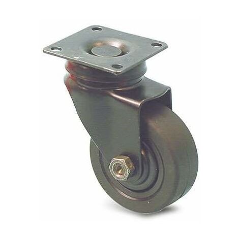 Roue Jockey Automatique HDmirrorR 400 Kg - Roulette Industrielle Pliable, Montage Sur Plaque, Acier Allié, Kit Fixation Inclus