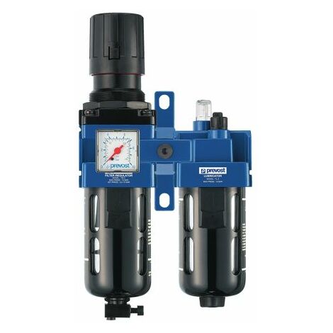 Unité de traitement FRL PREVOST, G 1/2, Filtration 25µm, 10 bars ( Prix pour 1 )