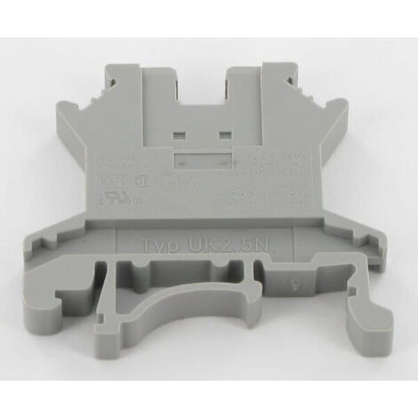Bloc de jonction rail DIN Phoenix Contact UK 2.5 N, 0.2 2.5mm², A visser, Gris ( Prix pour Paquet de 10 ) (1/2)