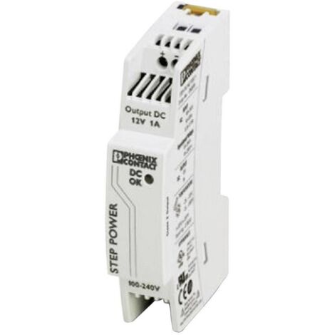 Alimentation pour rail DIN Phoenix Contact, série STEP-PS/1AC/12DC/1, 12V c.c.out 1A, 85 264V c.a.in, 12W ( Prix pour 1 ) (1/3)