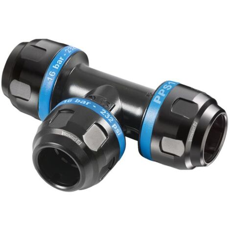 Prevost – Té égal aluminium 25mm – Filetage plomberie – Raccord té pour réseaux d'air comprimé – Peinture époxy pour durabilité