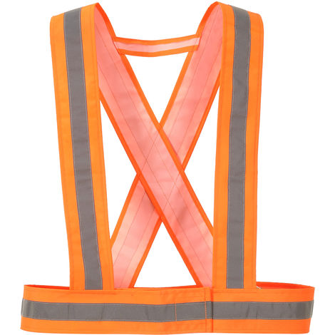 XXXL adulte orange fluorescent Gilet de sécurité avec Crochet & Boucle Fermeture 