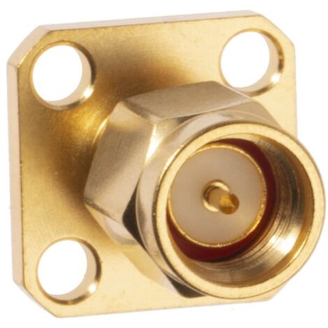 Connecteur coaxial RS PRO Femelle, Mâle Droit, raccordement A souder 50O Montage sur Platine ( Prix pour 1 ) (1/3)