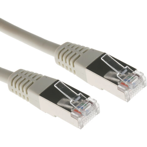 Câble connection RJ45 mâle/mâle gris 8 fils 1,00 m data video cord FTP Ethernet