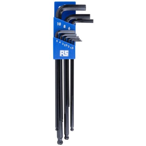 Jeu de clés Allen en L RS PRO 1.5mm Métrique Tête sphérique 9 pièces ( Prix pour 1 Jeu ) (1/5)