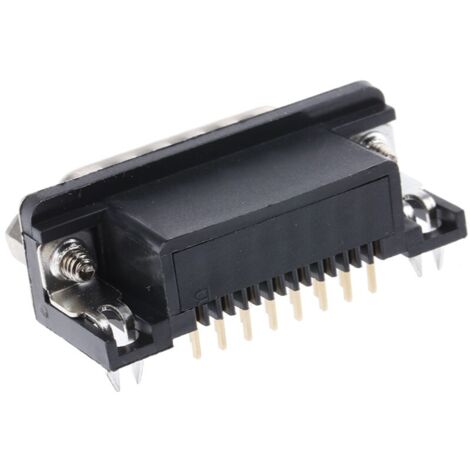 Connecteur Sub-D RS PRO 15 voies Mâle Traversant Angle droit ( Prix pour 1 ) (1/2)