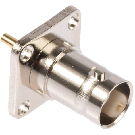 Connecteur coaxial RS PRO Femelle Droit, raccordement A souder 50O Montage sur Platine ( Prix pour 1 ) (1/3)