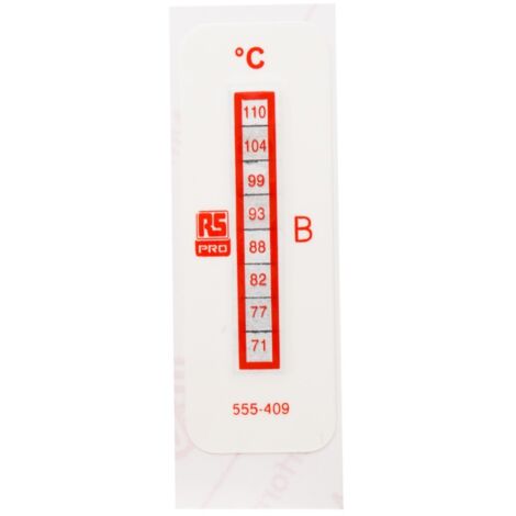 Étiquette thermosensible RS PRO 71°C à 110°C 8 niveaux ( Prix pour Paquet de 10 )