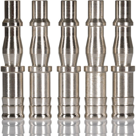 Raccord rapide pneumatique RS PRO, Tuyau cannelé vers Mâle 10mm PLC 60, Rectus 19 en Laiton ( Prix pour Paquet de 5 ) (1/2)