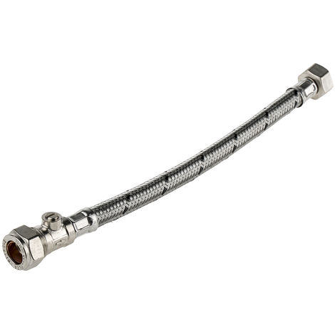 Tuyau flexible 15 bar, longueur 300mm, BSP 1/2 femelle vers Compression 15  mm EPDM ( Prix pour 1 )