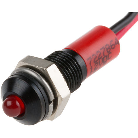 BeMatik - Lampe voyant LED 8mm 12VDC Pilote de couleur rouge