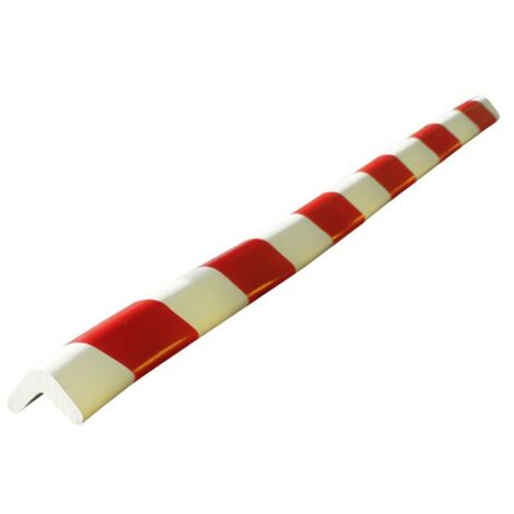 Butoir de protection RS PRO, Rouge/Blanc, longueur 750mm en Caoutchouc ( Prix pour 1 )