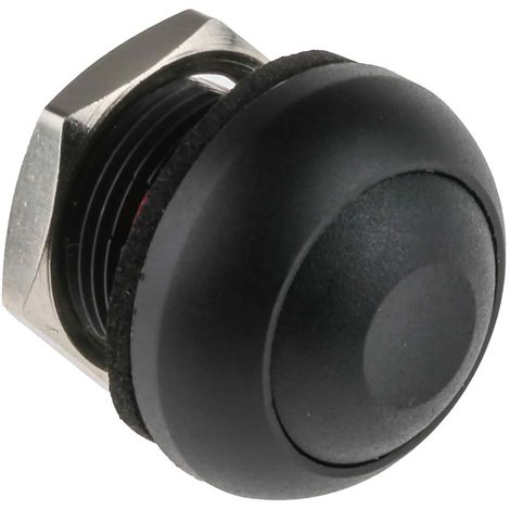 Interrupteur à bouton-poussoir momentané -Tête ronde - N.F - Noir
