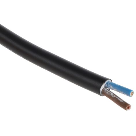 Câble d'alimentation RS PRO 2x1,5 mm², gaine PVC Noir, 100m ( Prix pour Bobine de 100 Mètres ) (1/3)