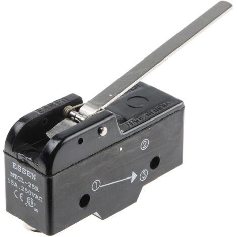 Microrupteur RS PRO Levier, 1 RT, 15 A, Vis 250V c.a. ( Prix pour 1 ) (1/2)