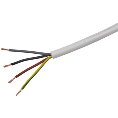 Câble d'alimentation RS PRO 4G0,75 mm² Blanc, Retardant à la flamme, 100m ( Prix pour Bobine de 100 Mètres )