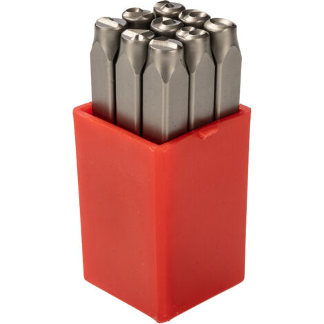 Kit de poinçons de gravure des nombres RS PRO, (0  8) x 9 pièces ( Prix pour 1 ) (1/2)