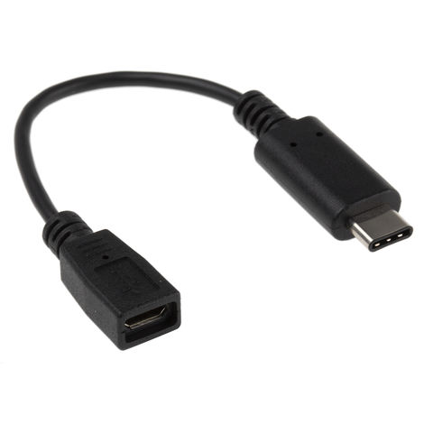 Câble USB RS PRO, USB Micro B femelle vers Male USB C, Noir, 150mm ( Prix  pour