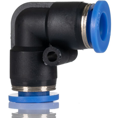 Adaptateur tube à tube coudé RS PRO vers Enfichable, 8 mm Enfichable, 8 mm ( Prix pour Paquet de 10 ) (1/2)