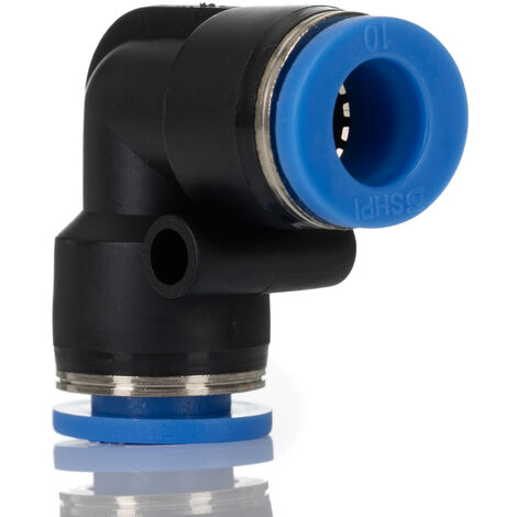 Adaptateur tube à tube coudé RS PRO vers Enfichable 10 mm Enfichable 10 mm ( Prix pour Paquet de 10 ) (1/2)