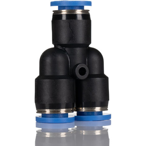 Adaptateur tuyau à tuyau en Y RS PRO vers Enfichable, 8 mm Enfichable, 8 mm ( Prix pour Paquet de 10 ) (1/2)