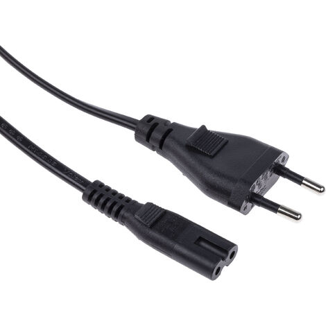 Câble alimentation électrique couleur noir prise C8 2,5A 250V de 1,8 m