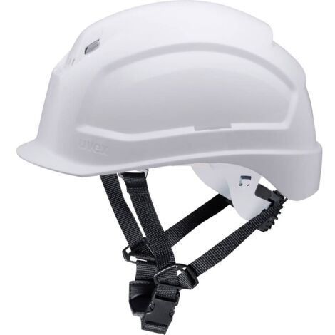 Casque de protection 9772034 – Norme EPI EN 397 – Visière courte – Mentonnière et encoches Euroslot pour coques anti-bruit – Uvex