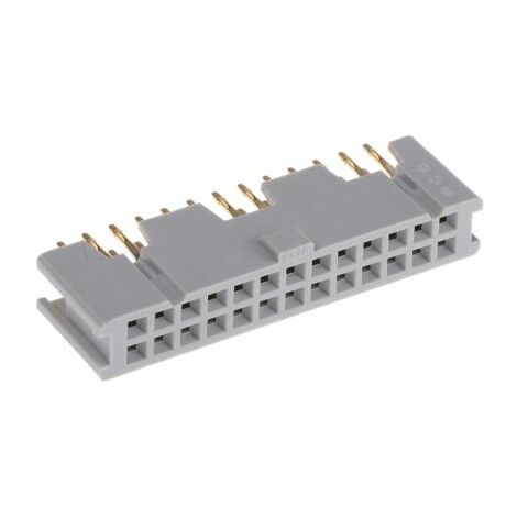 Connecteur femelle pour CI, 26 contacts, 2 rangées, 2.54mm, Traversant, Droit ( Prix pour 1 )