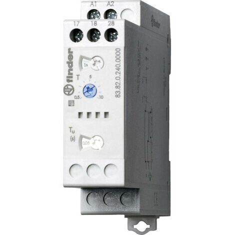 Relais temporisé Finder 83 Series, 24 240V c.a. / V c.c., Rail DIN, 2 contacts ( Prix pour 1 ) (1/2)