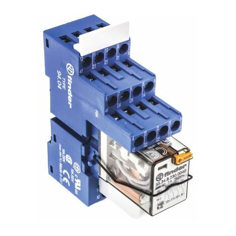 Finder – Relais coupleur 4W 7A 230V c.a. – Douille bleue – Indice de protection avec LED verte – 583482300060 - 230VAC