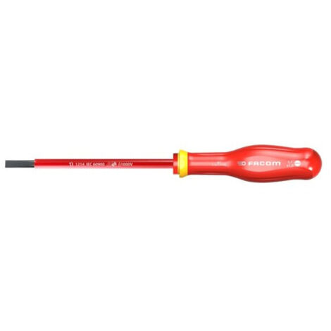 Tournevis isolé Facom, pour vis Fendu 5,5, VDE/1000V ( Prix pour 1 )