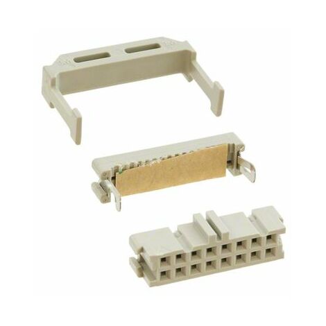 Connecteur IDC 3M Femelle, 16 contacts, 2 rangées, pas 2.54mm, Montage sur câble, série 3000 ( Prix pour 1 )