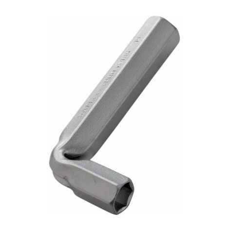 Sam Outillage – Clé à pipe coudée 9 mm – Acier au carbone traité – Longueur 94 mm – Coude nervuré pour accès écrous noyés