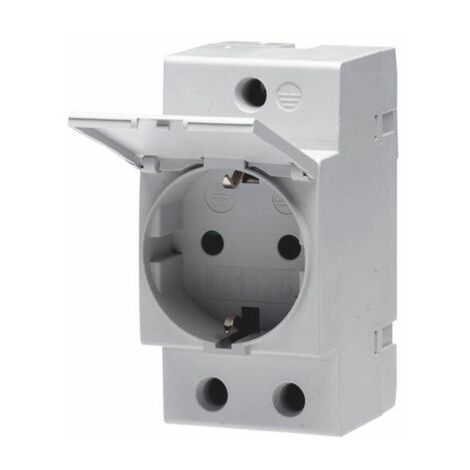 Prise électrique ABB, Montage rail DIN, Type F - Schuko allemand, , IP20, IP30 ( Prix pour 1 ) (1/2)