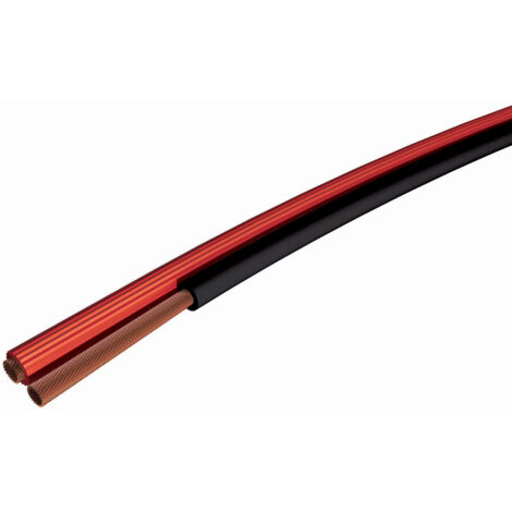 Câble audio S2Ceb-Groupe Cae 1 paire , 0,75 mm², Plat, gaine Noir/Rouge ( Prix pour Bobine de 100 Mètres )