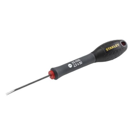 Stanley – Tournevis électricien plat 2.5mm x 50mm – Lame en acier chrome vanadium – Poignée soft grip antidérapante pour confort – Pour travaux d'électricité (1/5)