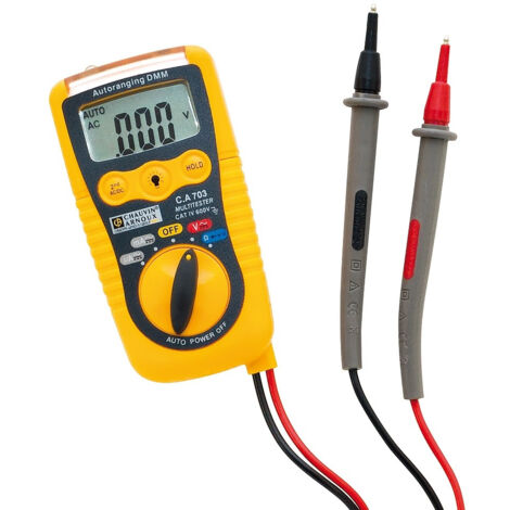 Chauvin Arnoux – Multimètre de poche P01191740Z – Tension AC/DC 600V – Courant 200mA – Sécurité CAT IV 600V – Résistance 20MΩ