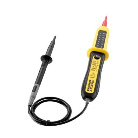 Stanley – Testeur de tension AC/DC 400V – Affichage LED – Identification de polarité – Résistance 68kΩ – CAT III IP54