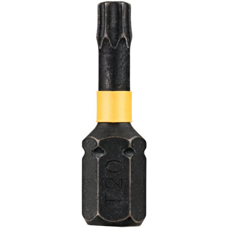Embouts à chocs Dewalt T20 x 25 (5 pièces). Torsion extrême.