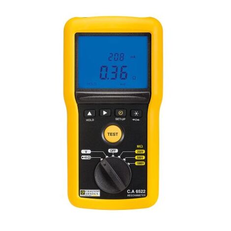 Chauvin Arnoux – Megohmètre numérique 1kV – Testeur d'isolement 40 GΩ – LCD rétroéclairé – IP54 – 600V CAT IV – P01140822