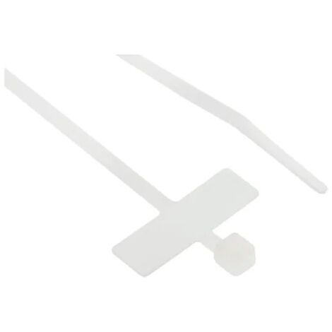 Serre-câble RS PRO 100mm x 2,5 mm Blanc en Nylon 66 ( Prix pour Sachet de 250 )