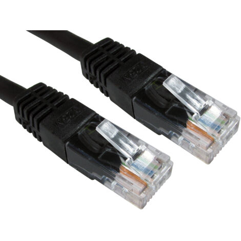 Câble Ethernet catégorie 6 UTP RS PRO, Noir, 500mm PVC Avec connecteur ( Prix pour 1 )