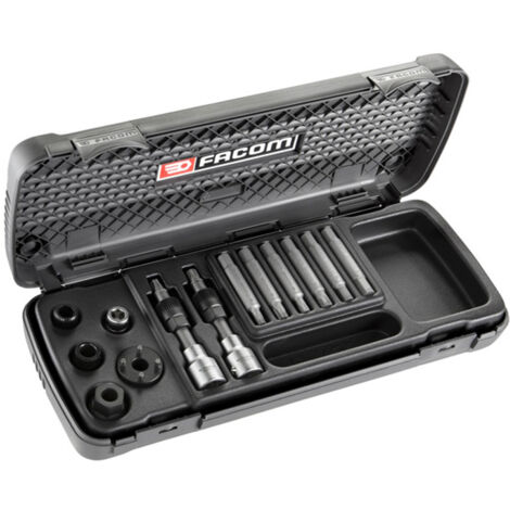 Facom – Coffret multi-outils pour montage/démontage poulies alternateur – 2 embouts TORX T40/T50 – 2 embouts XZN M8/M10 – 1 douille spéciale (1/5)